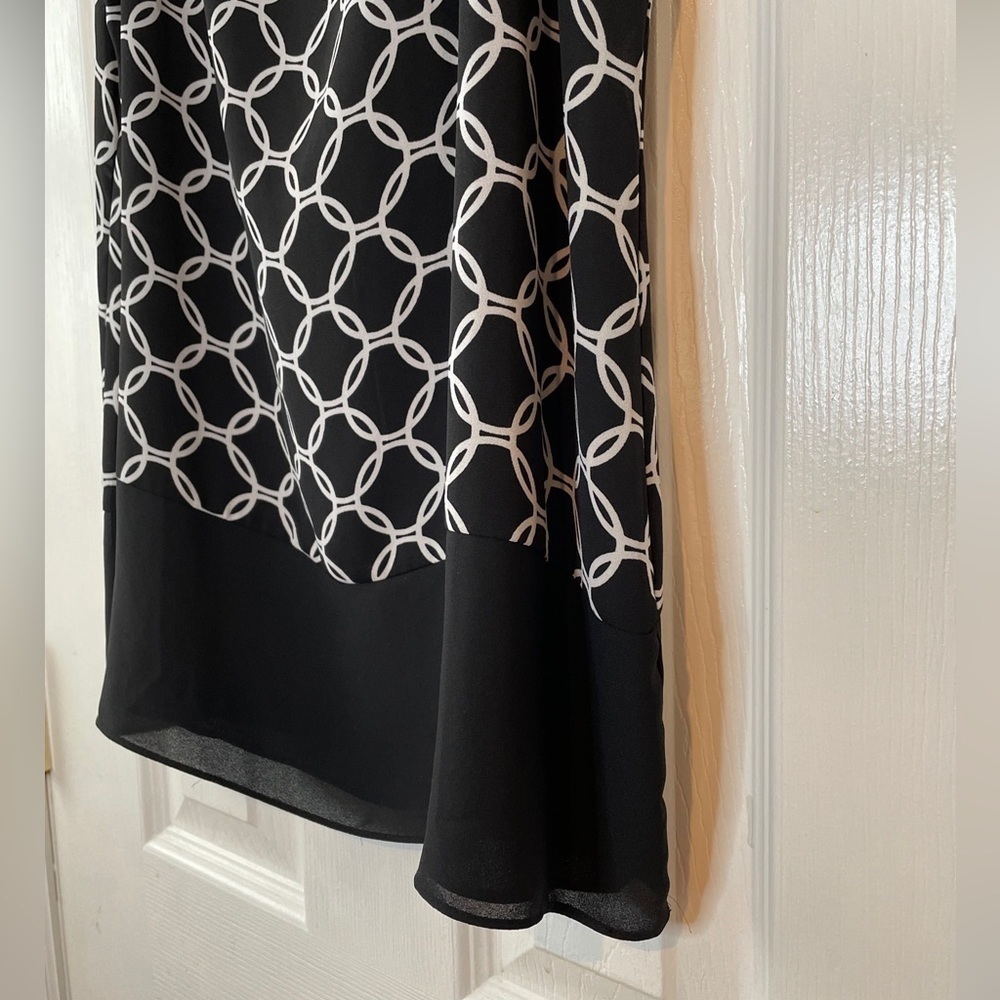 Chico's Black White Tank Top Scoop Neck Blouse Size 8/10 - Picture 12 of 16